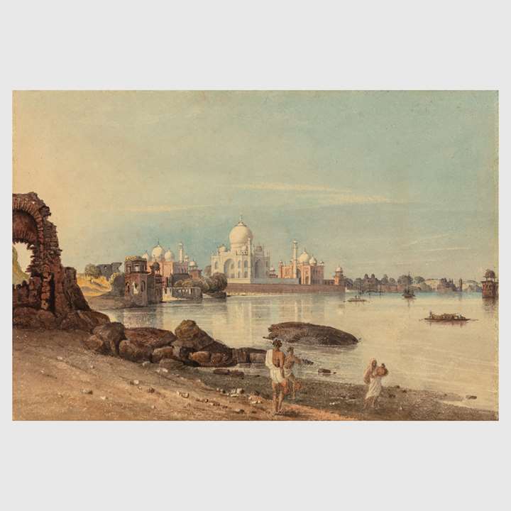 Watercolour of the Taj Mahal at Agra